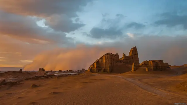  песчаная буря в пустыне Калют в Иране