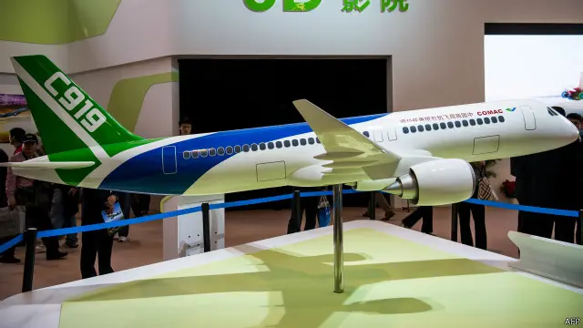 中国商飞C919飞机模型（资料图片）