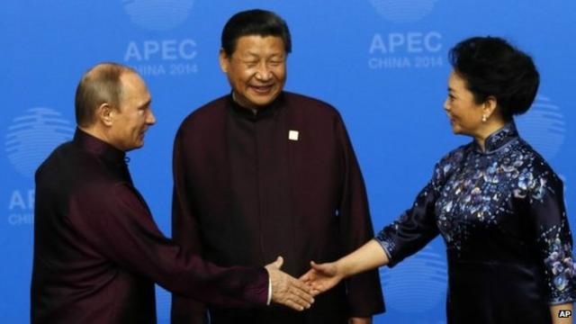 Putin, Xi Jinping y primera dama china.