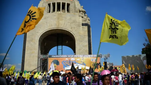Protesta de militantes del PRD en Ciudad de México. Foto: AFP/Getty