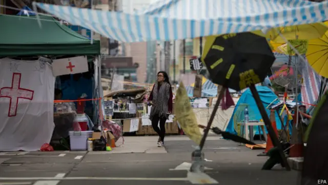 香港「佔領中環」行動旺角示威區（12/11/2014）