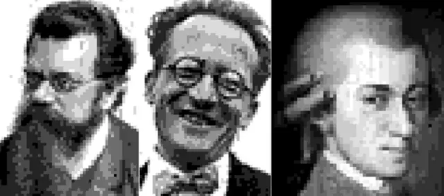 Ludwig Boltzmann, Erwin Schroedinger, Wolfgang Amadeus Mozart.