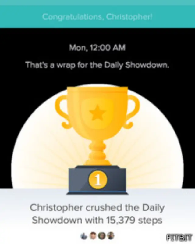 Captura de pantalla de aplicación Fitbit
