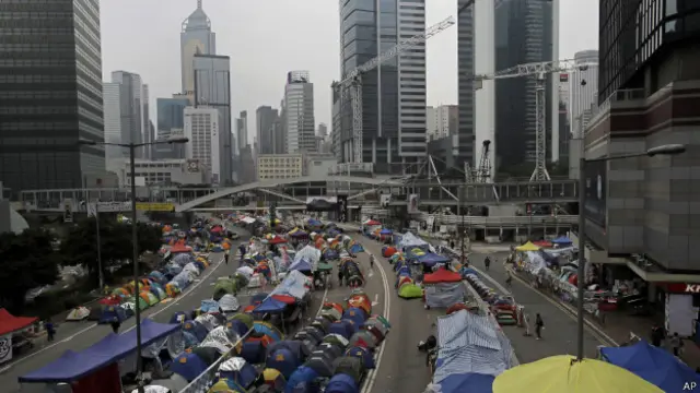 香港抗議者帳篷