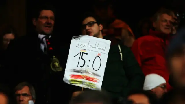 جرمنی کے مداحوں کو زیادہ گول کی توقع تھی جیسا کہ اس تصویر سے ظاہر ہے
