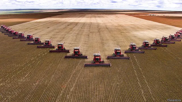 Сбор урожая сои