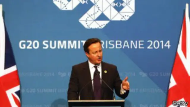 Cameron advierte que se "encendieron las luces rojas de advertencia" para la economía global.