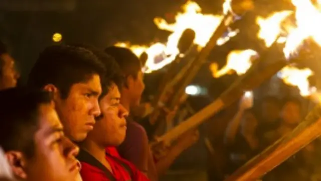 Protesta por la desaparición de estudiantes de Ayotzinapa. Foto: AFP/Getty