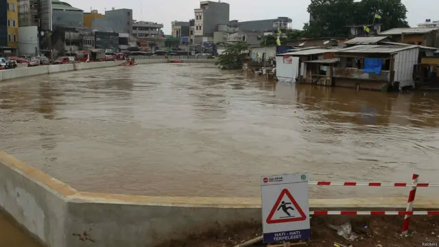 Tanggul di Sungai Ciliwung