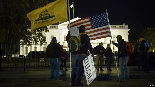 Демонстрация у Белого дома против амнистии мигрантов
