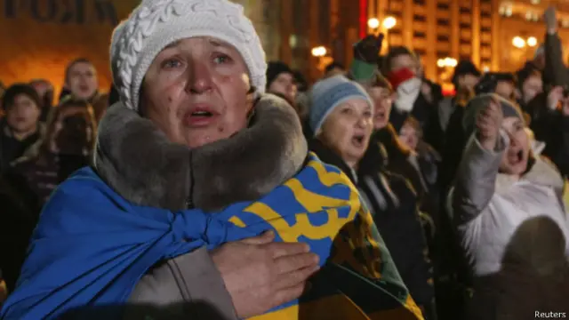 مردم اوکراین سالگرد شروع اعتراضات علیه دولت یانوکوویچ را گرامی داشته اند