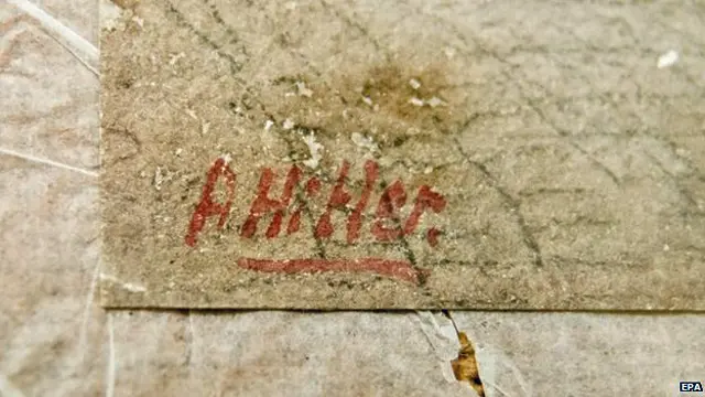 پینٹنگ پر ہٹلر کے دستخط بھی موجود ہیں