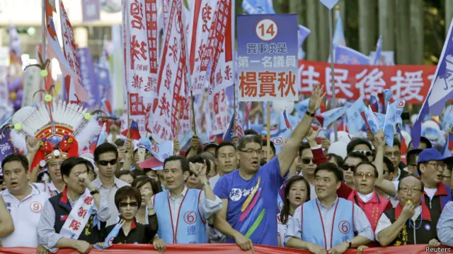 国民党主席马英九为候选人连胜文助选(11月22日)