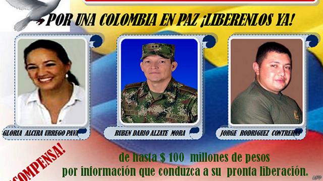 El ejército de Colombia ofreció una recompensa por información sobre los secuestrados