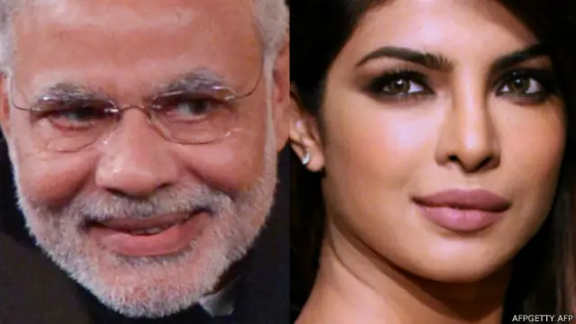 नरेंद्र मोदी और प्रियंका चोपड़ा