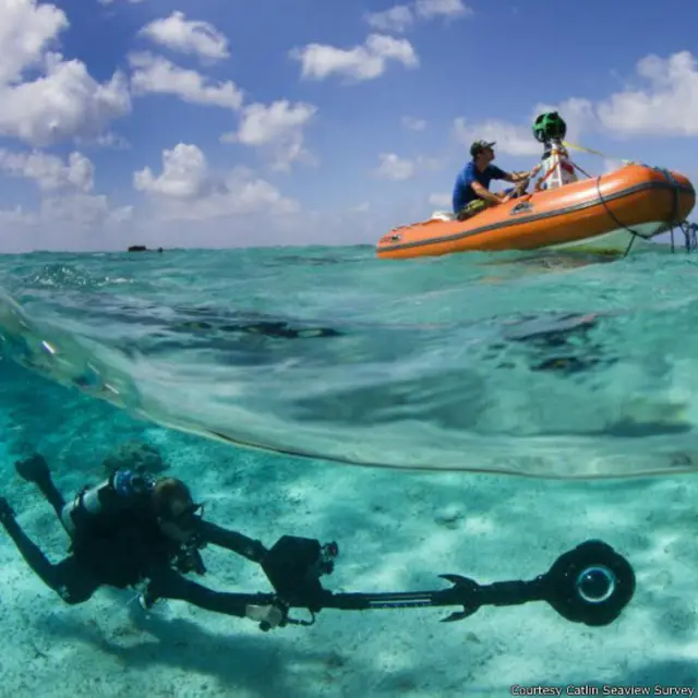फेरनांडो डे नोरोनहा में गूगल के लिए काम कर रहे लोग. साभारः कैटलिन सी व्यू सर्वे