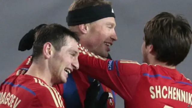 Футболисты ЦСКА в матче с "Ромой"