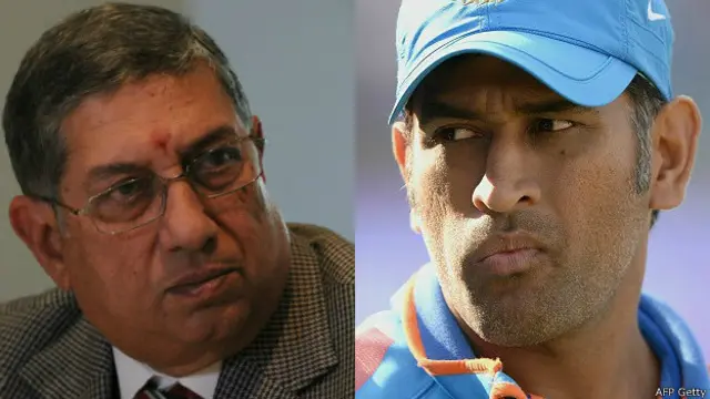 श्रीनिवासन, धोनी