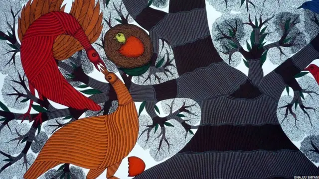 गोंड कलाकार भज्जू श्याम की पेंटिंग