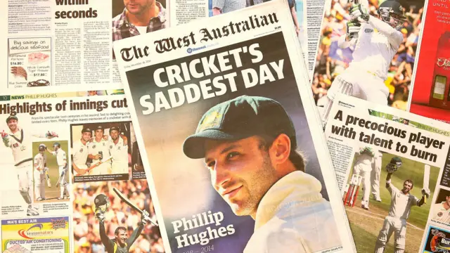 سڈنی میں میچ کے دوران باؤنسر لگنے سے ہلاک ہونے والے نوجوان آسٹریلوی بلے باز فلپ ہیوز کی یاد میں اخبارات میں خصوصی ضمیمے شائع ہوئے۔
