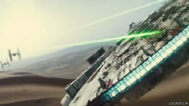 الفيديو الترويجي ينتهي بعرض لقطات لمقاتلات "تاي فايتر" وهي تطارد "ملينيوم فالكون"