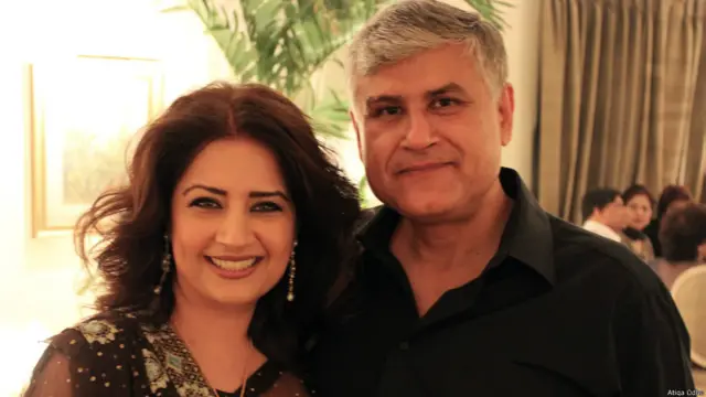 عتیقہ اوڈھو اپنے شوہر ثمر علی خان کے ساتھ جو سندھ اسمبلی میں پی ٹی آئی کے رکن ہیں