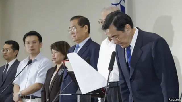 台湾国民党马英九败选谢罪