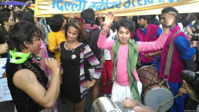 दिल्ली में समलैंगिक अधिकारों के लिए प्रदर्शन.