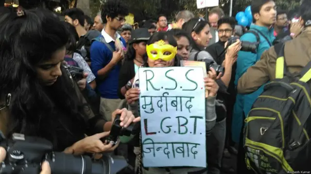 दिल्ली में समलैंगिक अधिकारों के लिए प्रदर्शन.