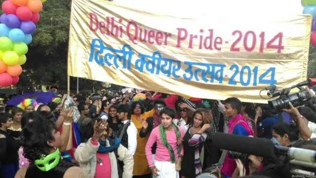 दिल्ली में समलैंगिक अधिकारों के लिए प्रदर्शन.