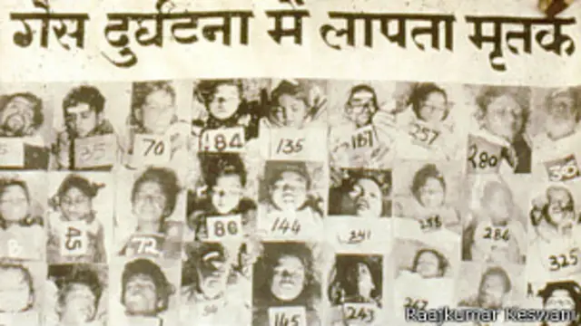 भोपाल गैस त्रासदी, मारे गए और लापता लोगों की सूची