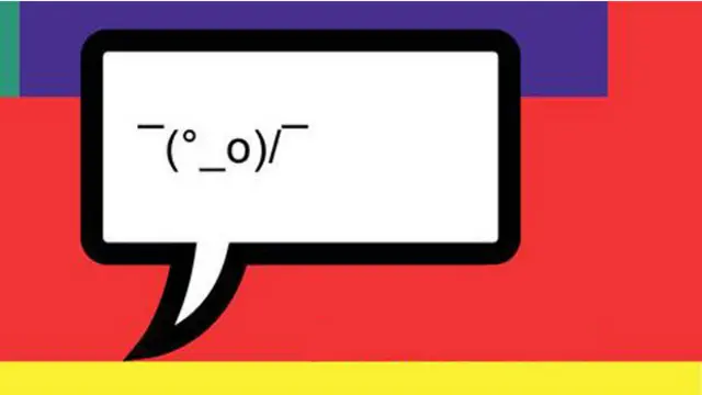 Emoticon que significa un encogimiento de hombros confuso. 