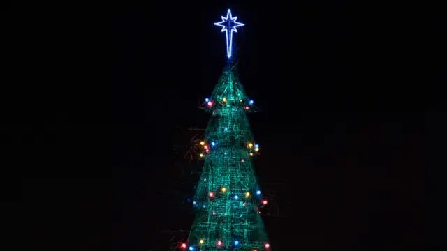 کرسمس کی شام تک ہر رات یہ درخت 31 لاکھ روشنیوں سے منور کیا جائے گا۔