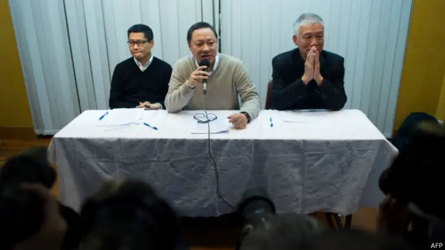 Пресс-конференция лидеров протеста в Гонконге