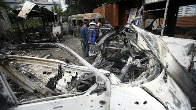 После артобстрела в Донецке.