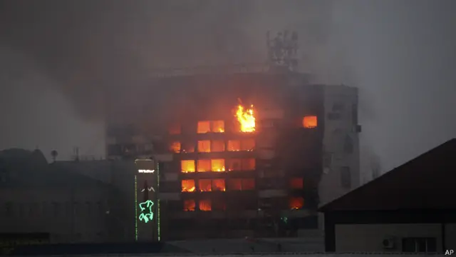 Пожар в Доме печати, Грозный 