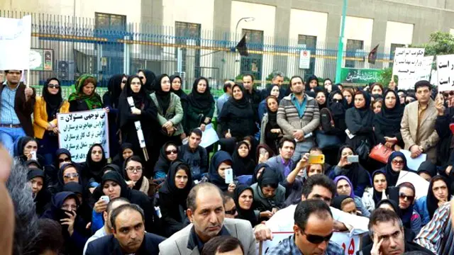 عکسی که یکی از کاربران از تجمع پرستاران برای بی‌بی‌سی فرستاد