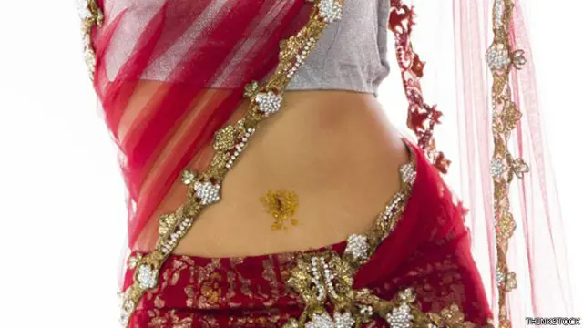 اگرچہ ساڑی اور چولی پہننے کے باوجود عورت کا پیٹ ننگا ہوتا ہے مگر اس کو روایت کے مطابق سمجھا جاتا ہے