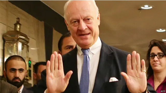 كان دي ميستورا يدفع باتجاه التوصل الى اتفاقات محلية لوقف اطلاق النار