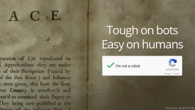 Captura de pantalla de Recaptcha de Google