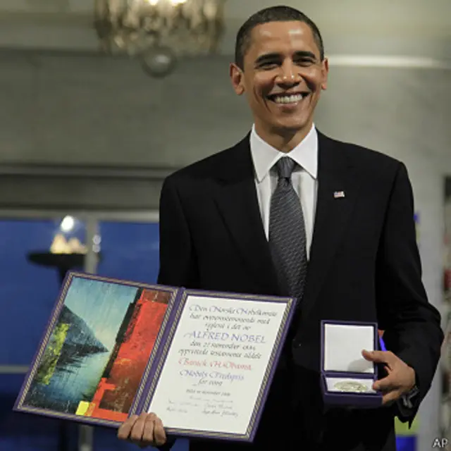 Obama al recibir el Nobel