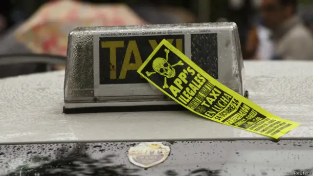 Panfleto de protesta de taxis en Madrid