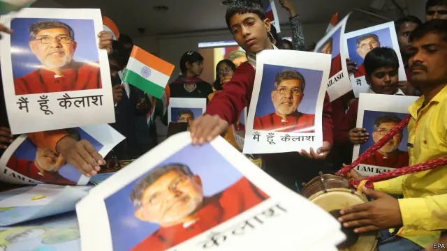 يتقاسم ساتيارتي وملالا قيمة الجائزة التي تبلغ مليون و400 ألف دولار.