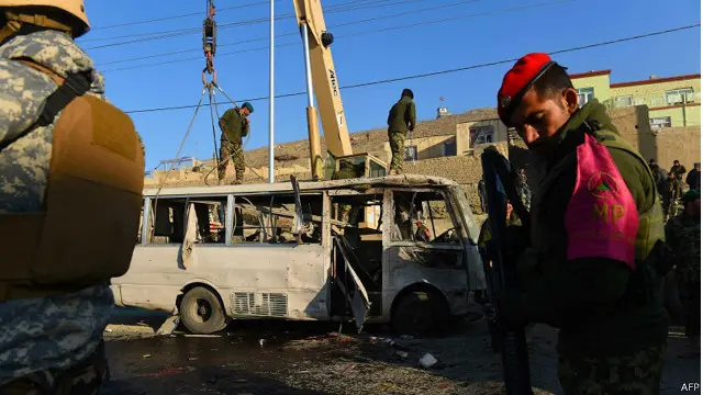 برید د ملي اردو د سرتېرو پر لېږدوونکي بس شوی دی.
