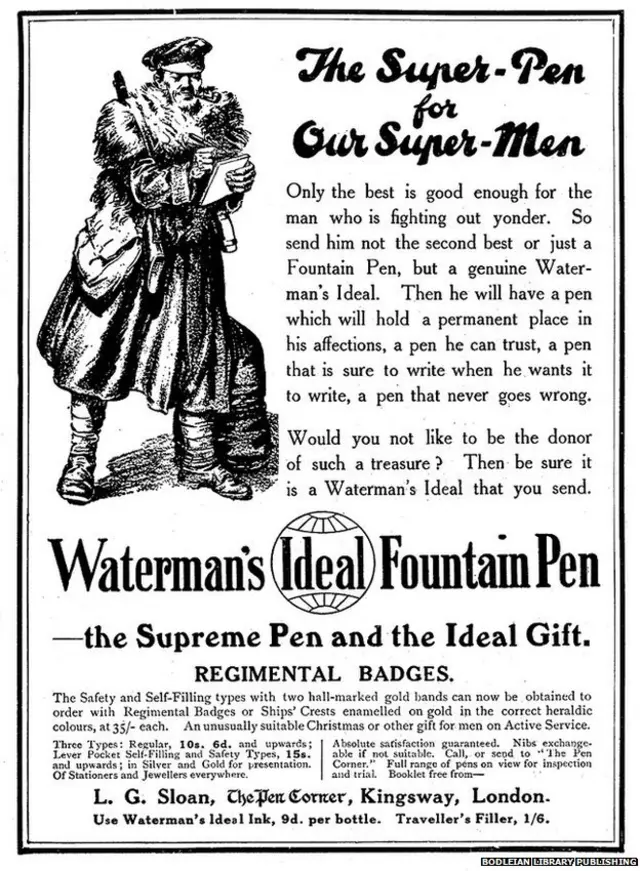 Aviso de las plumas fuente Waterman