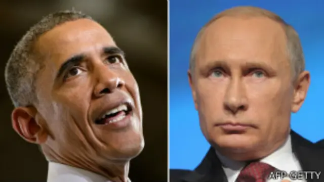 अमरीकी राष्ट्रपति बराक ओबामा और रूसी राष्ट्रपति व्लादिमीर पुतिन