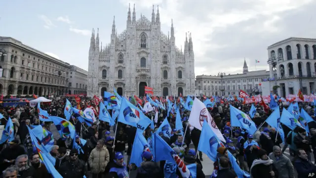 Демонстрация в Милане