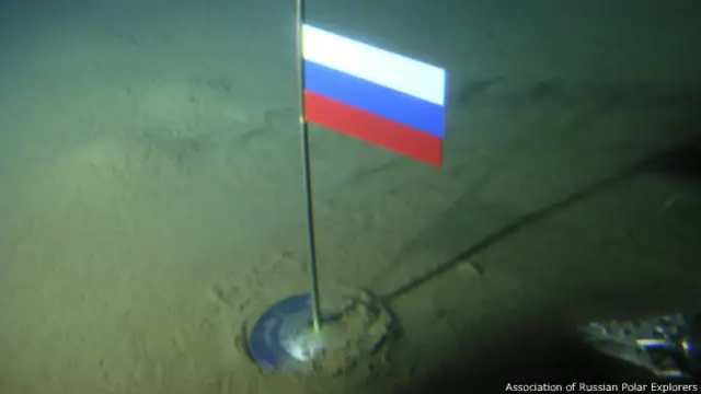 یک زیردریایی روسیه در سال ۲۰۰۷ یک پرچم را در بستر آب های قطب شمال بر زمین نشاند 