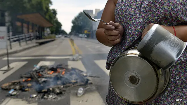 Protesta por cortes de luz en Buenos Aires en diciembre de 2013