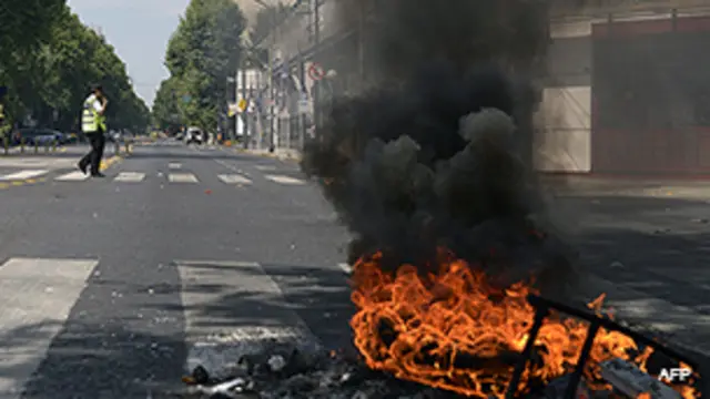Protesta por cortes de luz en Buenos Aires en diciembre de 2013